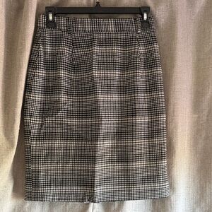 Talbots Classic Black and White Houndstooth Wool Skirt 2